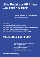 Vortrag: Das Recht der VR China von 1949 bis 1979